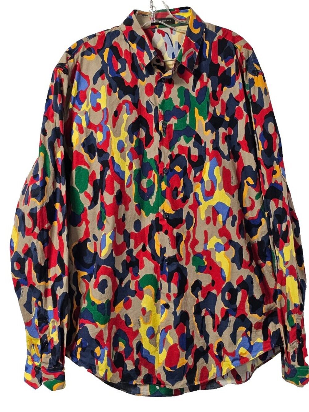 Gianni Versace Vintage Men's Shirt Size 42 Long Sleeve Cotton